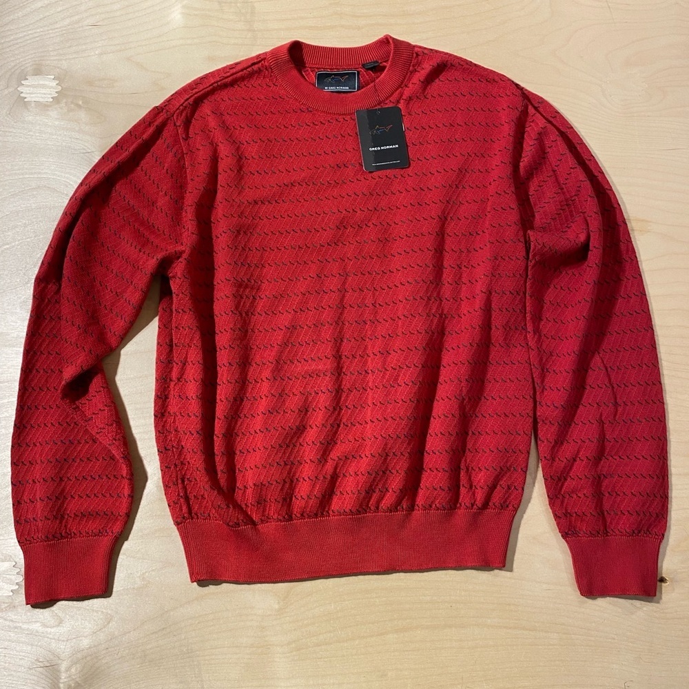 Greg Norman Collection Red Knit Sweater Medium (NQ)